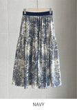 Lora Toile Pattern Flare Banding Skirt