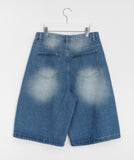 [unisex] Pchu Washing Denim Bermuda Pants