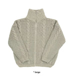 THICKLY CABLE KNIT ZIP-UP