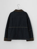 Hoyden color matching collar stitch denim jacket