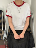 Endley Track Lace Ringer Short Sleeve Tee