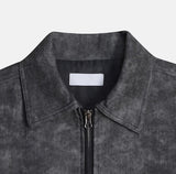 Gelon Oil Crop Leather Jacket