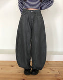 [Non-Fade] Genji Stud Pocket Balloon Fit Denim Long Pants