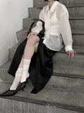 Lucy Tie See-Through Blouse
