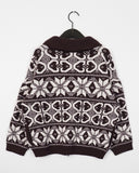 Kumu Nordic Round Collar Two-Way Knit Zip-Up