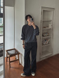 Plain Color Crop Sweatshirt