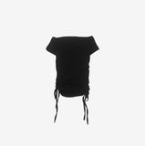 Faroan String Shirring Cropped T-shirt