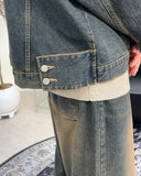 Decan Over Washing Denim Hooded Jacket