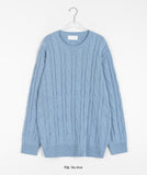 [unisex] Ponko over cable knit