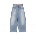 Blush Lace Sagging Denim Pants