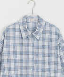 [BAONHAUS] Kureun check seersucker over short sleeve shirt