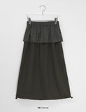 Niola Dot Nylon Layered Long Skirt
