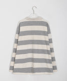 Chopin stripe collar long sleeve tee