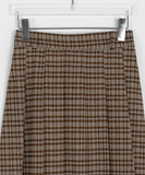 Rokoni banding check midi pleated skirt