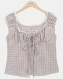 Mumon Check Sleeveless Blouse