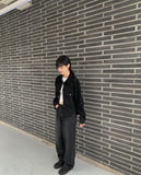 Pona Black Pocket Collar Jacket Shirt