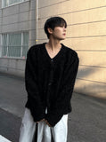 Ethnic fur cardigan