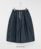 [unisex] Whiyo Keyring Raw Denim Banding Bermuda Pants