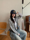 [BAONHAUS] Lorenine Frill Stripe Cardigan