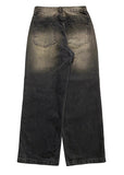 Doble washing denim wide pants