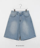 [unisex] Rilke Washing Light Blue Bermuda Denim Pants