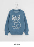 Diganne Cat Printing Over Knit