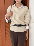 Hashu Shirt Layered Knit (Belt Set)