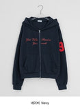Span Lettering Over Fit Hood Zip-Up