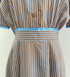 Etoile Color Matching Stripe Shirt One Piece (Belt Set)