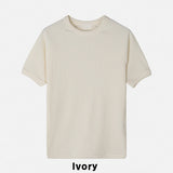 Snug slim ribbed short sleeves