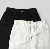 Span Summer Banding Back Slit Cotton Long Skirt