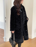 Betia High Neck Boucle Mustang Double Long Coat