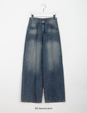 Shari Summer Washing Wide Denim Pants