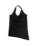 Cowl Neck Draped Layered Halter Top