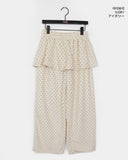 Henny Dot Velvet Frill Skirt Pants