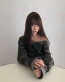 Arca Off-Shoulder Camo Warmer Long Sleeve T-Shirt