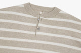 Fuzz Stripe Henley Neck Knit