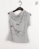 Pebble Hip Lettering Unbalanced Sleeveless
