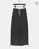 Doven Stripe Two-Way Sweat Wide Pile Pants