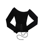 Wrap Set Corset One-Off Shoulder Top