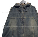 Deep L Washing Beige Hood Denim Jacket