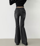 Cooling Low Rise Back Pocket Span Bootcut Denim Pants