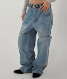 KNEE POCKET WIDE DENIM