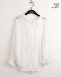 Gelato Summer Boxy See-through Hood Long Sleeve Shirt Cardigan