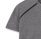 Central Zipper Raglan Short Sleeve T-shirt