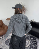 Terren Ribbed Crop Hood Zip-Up