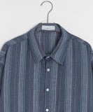 [unisex] Pweep Vintage Stripe Over Linen Shirt