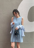 Paying Denim Sleeveless Mini One Piece