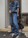 Pura Pintuck Strap Denim Pants