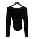 Cowl Neck Drape Off Tee